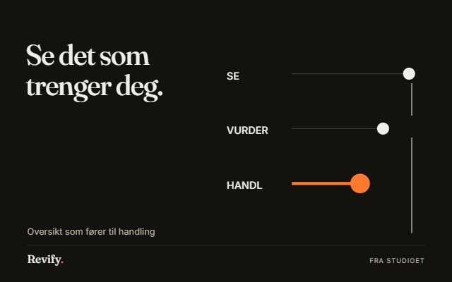 Se det som trenger deg. Oversikt som fører til handling.
