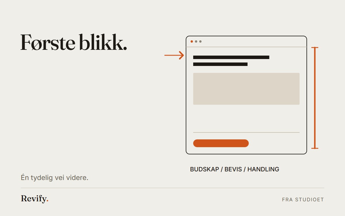 Første blikk. Én tydelig vei videre.