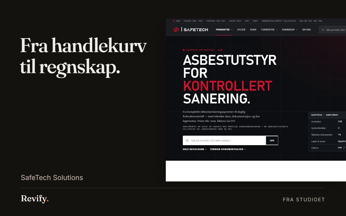 Fra handlekurv til regnskap. SafeTech Solutions.